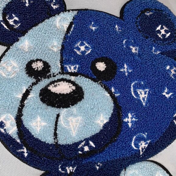 Avenue George V Paris Pullover Hoodie Size XXL Blue Embroidered Bear SEE DESC - Picture 4 of 16